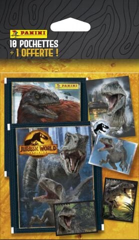 Cartes Panini - Jurassic World - 3 Blister 10 +1 Pochettes